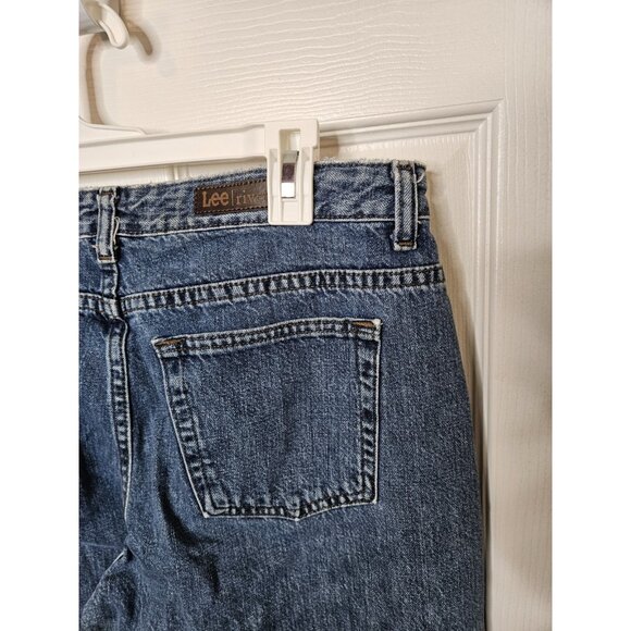 Lee Riveted Carpenter Blue Jeans Women’s 12Mx30 Denim Pants Mom Barrel Leg - Picture 8 of 9